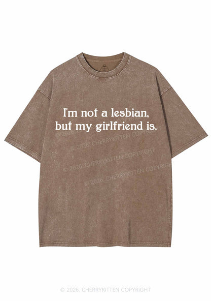 My Girlfriend Is Lesbian Pride Y2K Shirts Washed Tee Cherrykitten