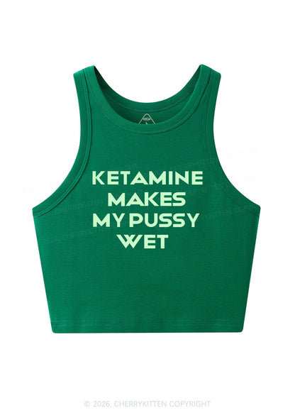 K Makes My Puxxy Wet Y2K Crop Tank Top Cherrykitten