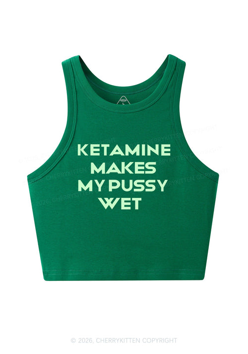 K Makes My Puxxy Wet Y2K Crop Tank Top Cherrykitten