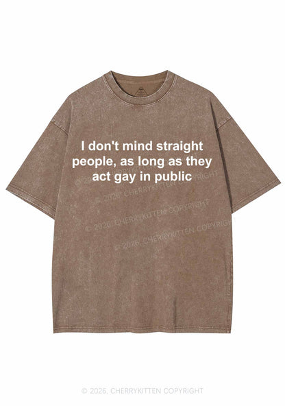 Act Gay In Public Pride Y2K Shirts Washed Tee Cherrykitten