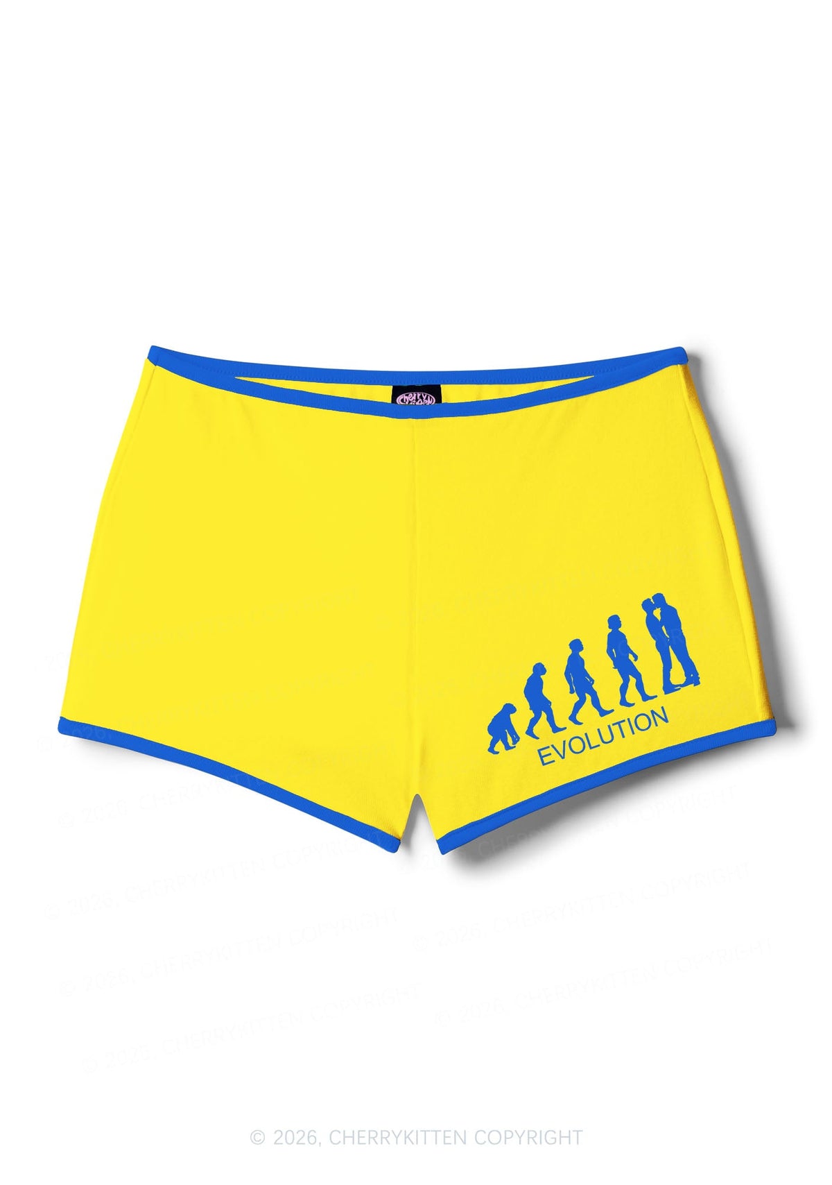 Gay Evolution Pride Y2K Booty Shorts Cherrykitten
