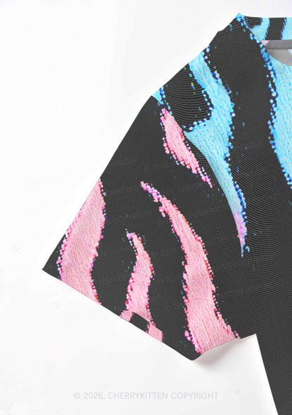 Trans Flame Pride Y2K Mesh Crop Top Cherrykitten