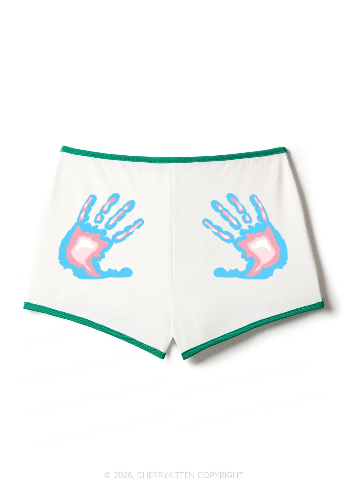 Trans Thermal Hands Pride Y2K Booty Shorts Cherrykitten