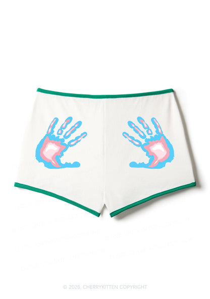 Trans Thermal Hands Pride Y2K Booty Shorts Cherrykitten