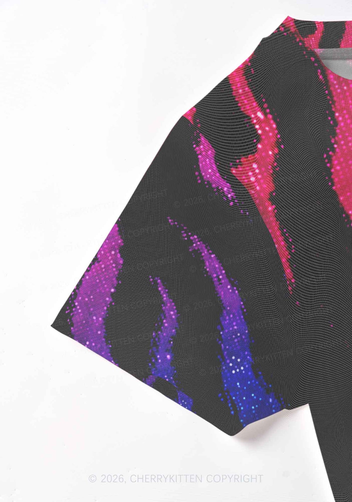 Bisexual Flame Pride Y2K Mesh Crop Top Cherrykitten