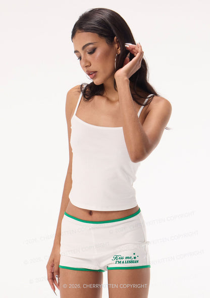 Kiss Me Im A Lesbian Pride Y2K Booty Shorts Cherrykitten