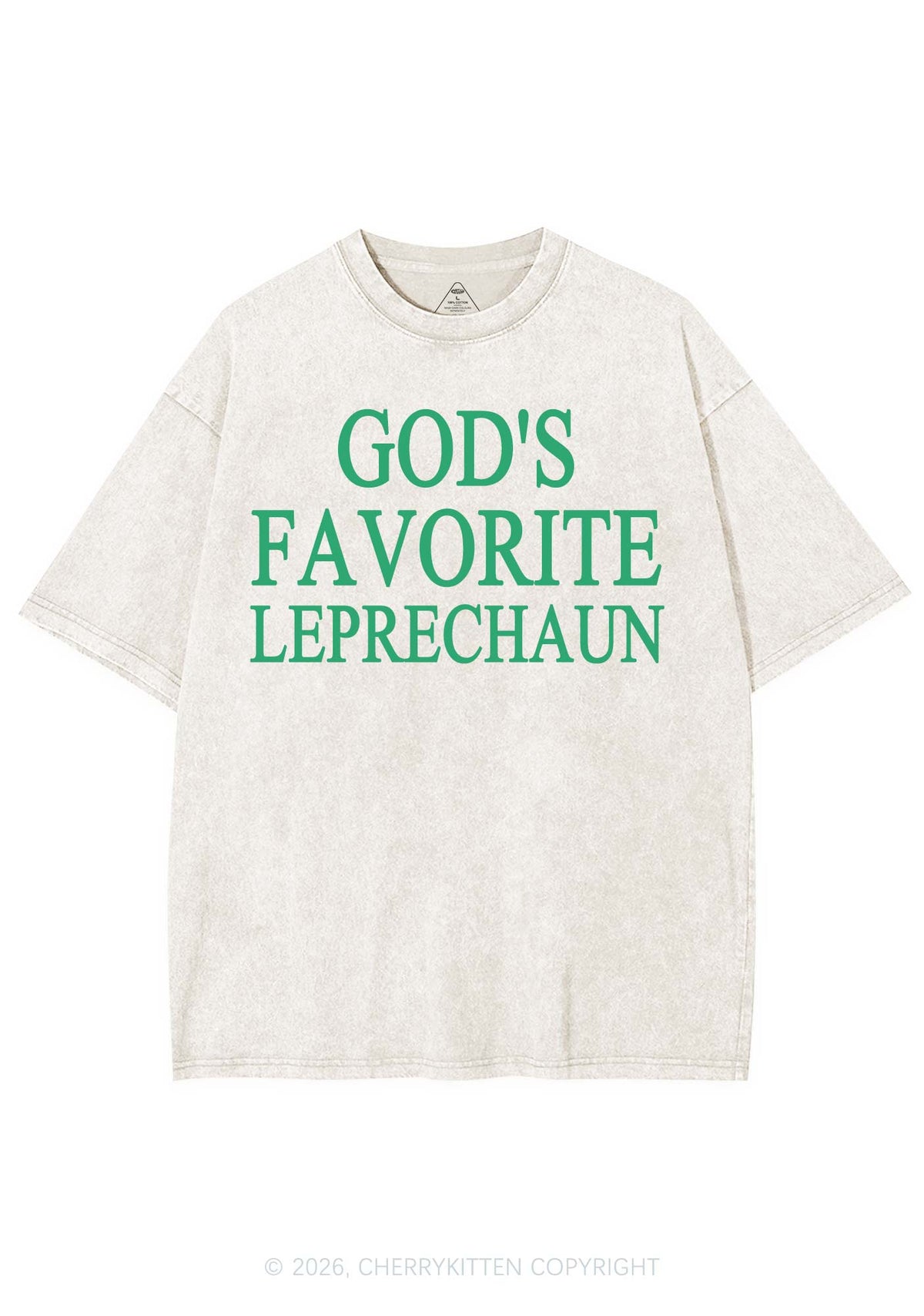God's Favorite Leprechaun St Patricks Y2K Shirts Washed Tee Cherrykitten