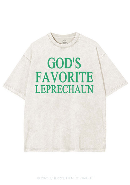 God's Favorite Leprechaun St Patricks Y2K Shirts Washed Tee Cherrykitten