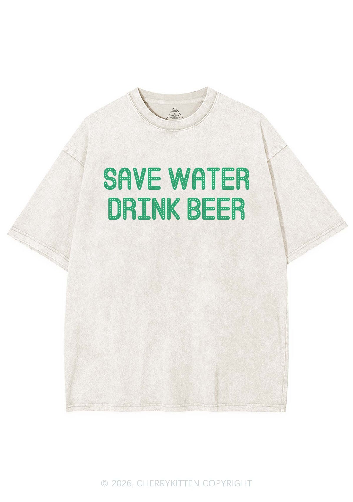 Save Water Drink Beer St Patricks Y2K Shirts Washed Tee Cherrykitten