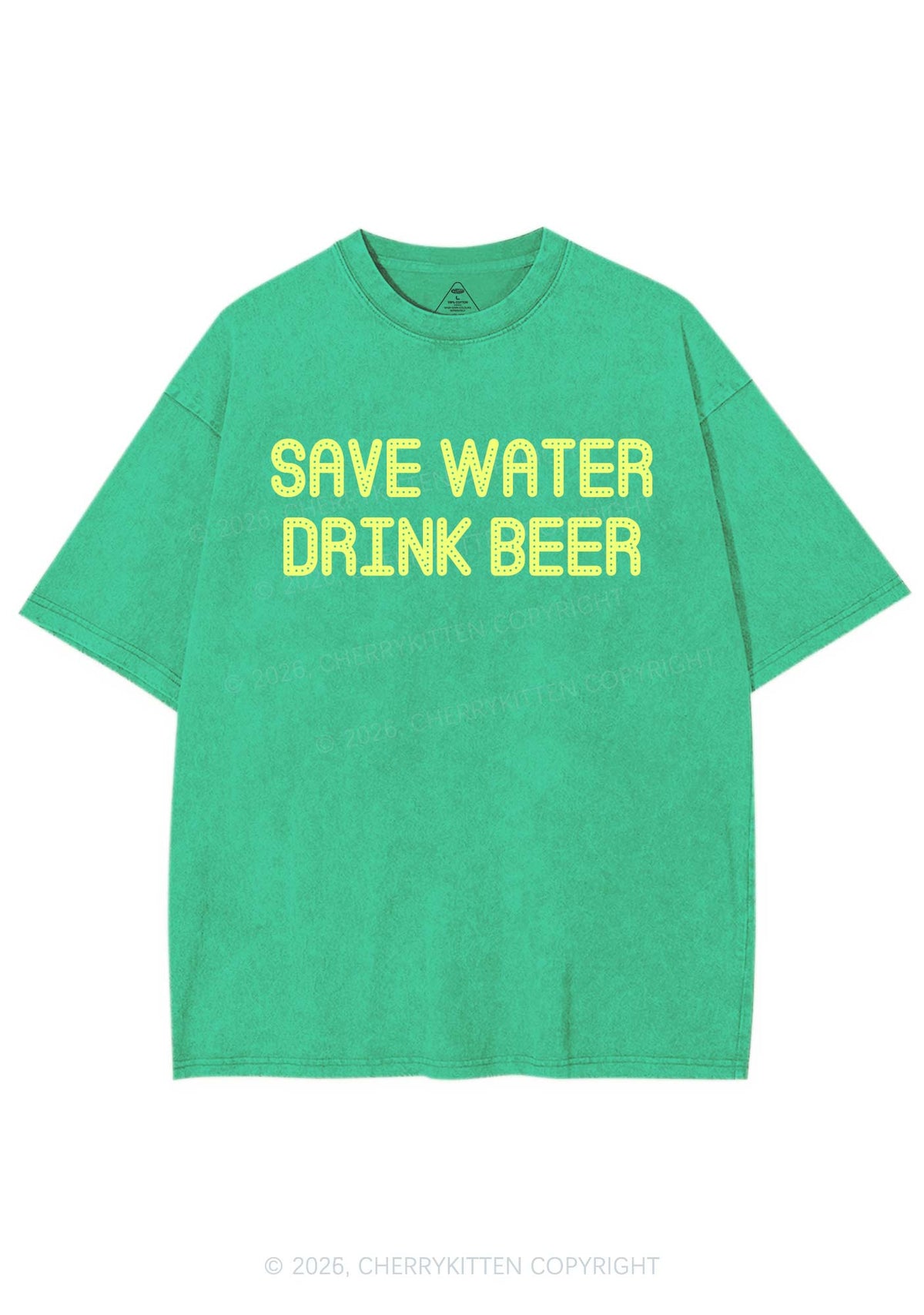 Save Water Drink Beer St Patricks Y2K Shirts Washed Tee Cherrykitten