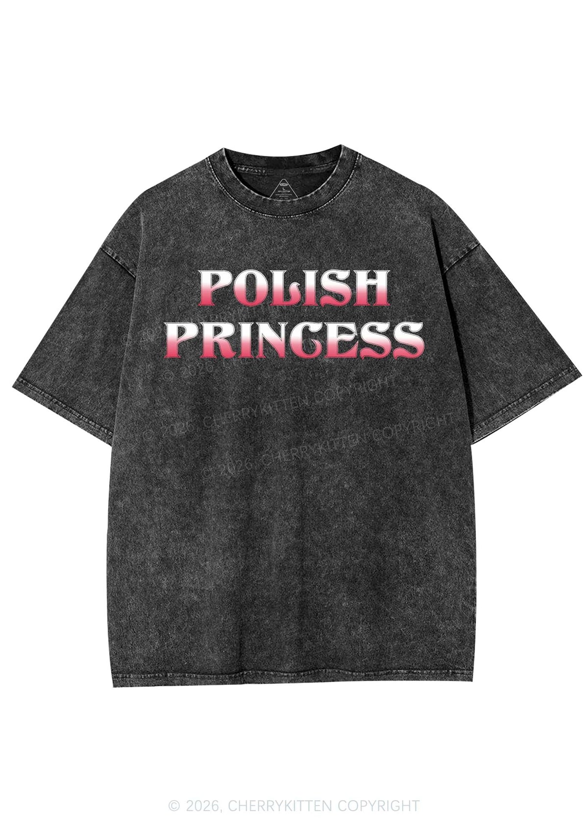 Polish Princess St Patricks Y2K Shirts Washed Tee Cherrykitten