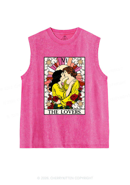 Kissing Lesbians Pride Y2K Washed Muscle Tank Cherrykitten
