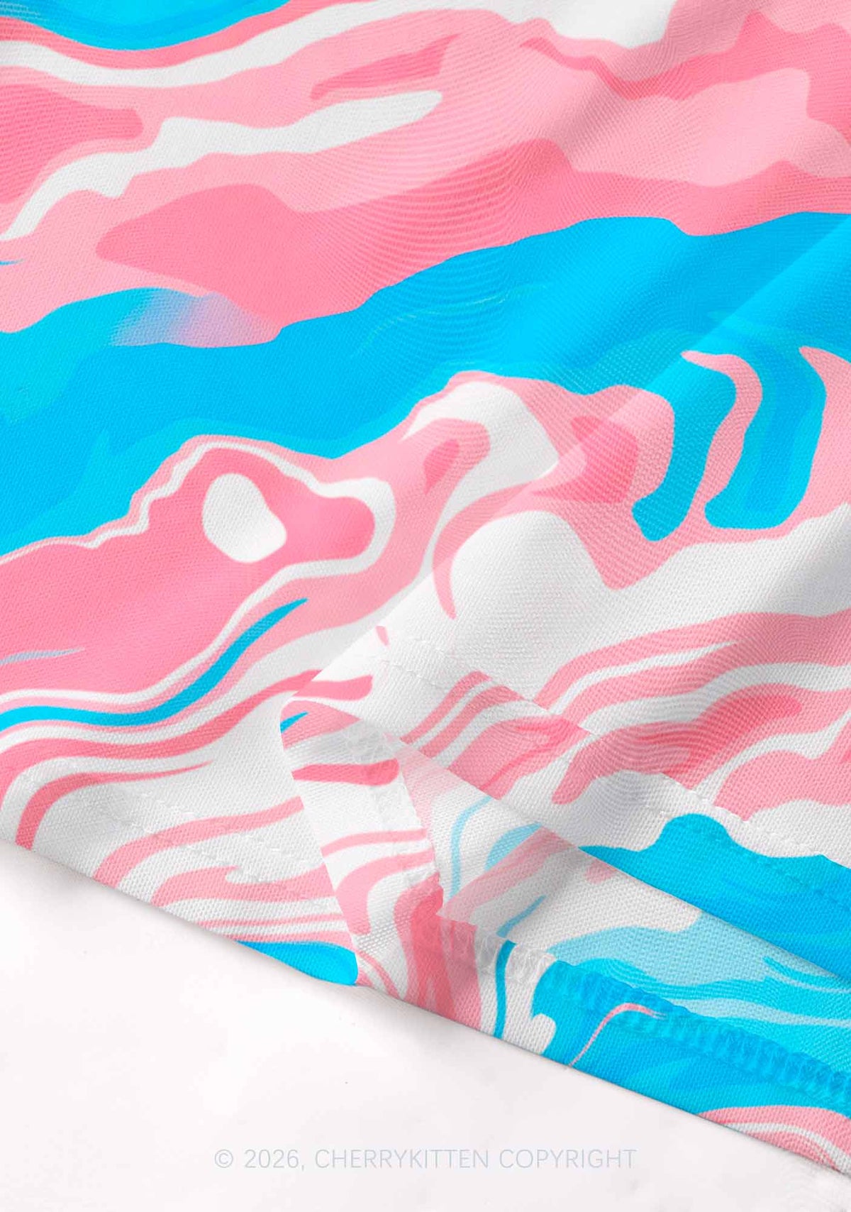 Trans Liquid Tie Dye Pride Y2K Mesh Crop Top Cherrykitten