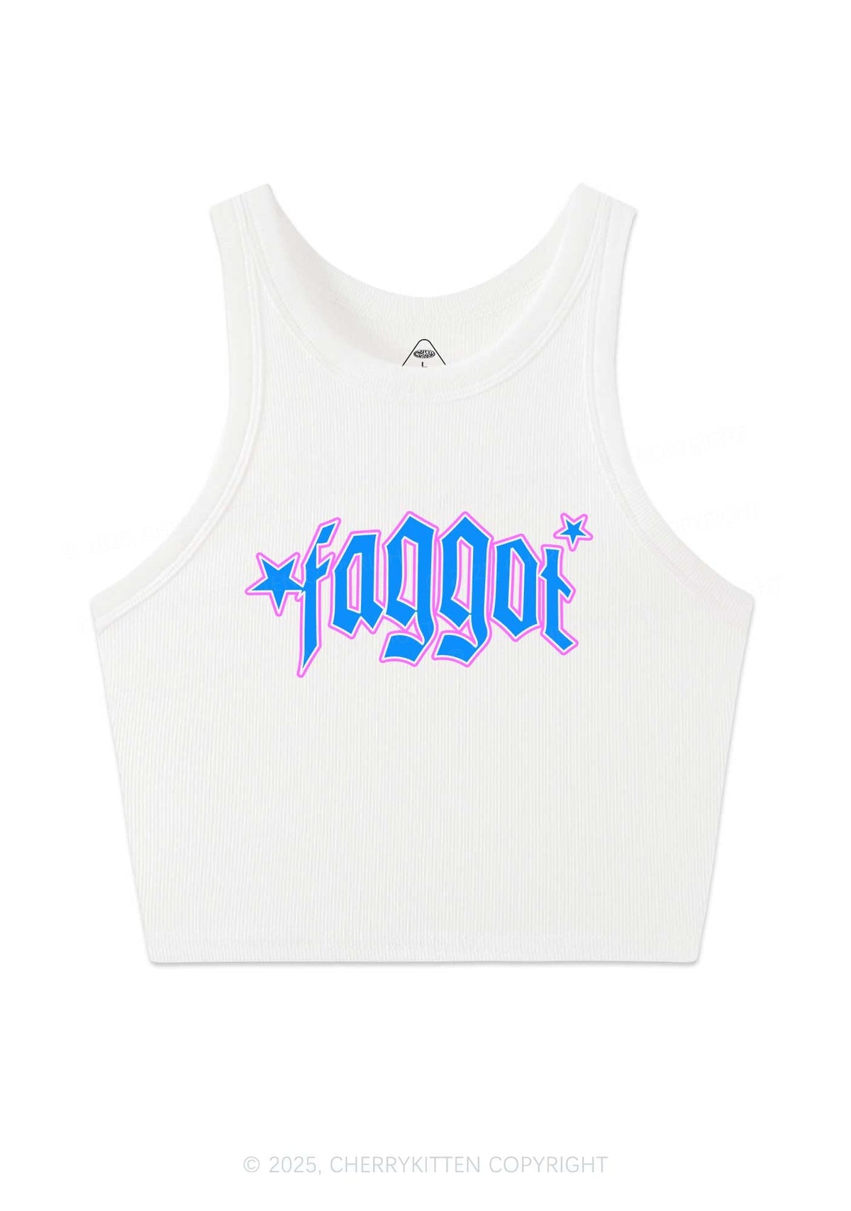 Faggot Stars Pride Y2K Crop Tank Top Cherrykitten