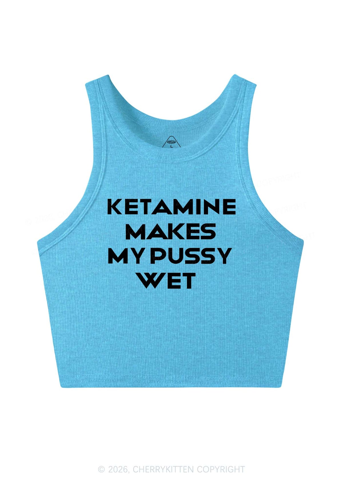 K Makes My Puxxy Wet Y2K Crop Tank Top Cherrykitten