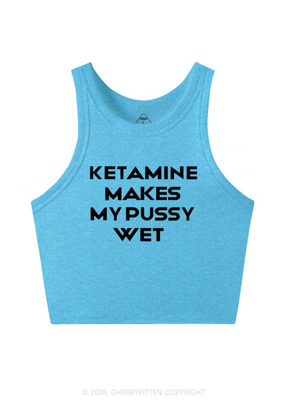 K Makes My Puxxy Wet Y2K Crop Tank Top Cherrykitten
