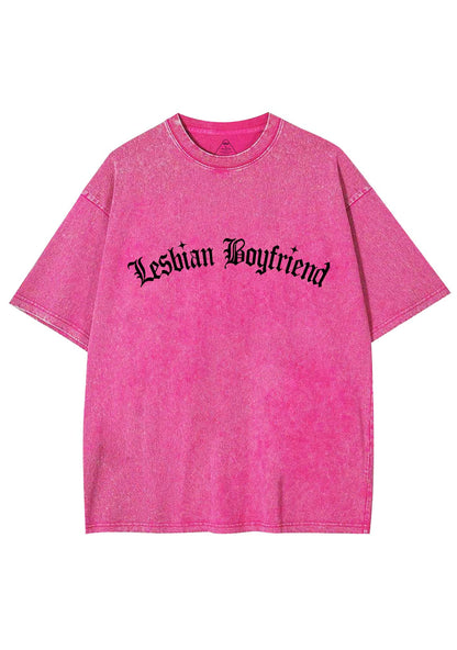 Lesbian Boyfriend Pride Y2K Shirts Washed Tee Cherrykitten