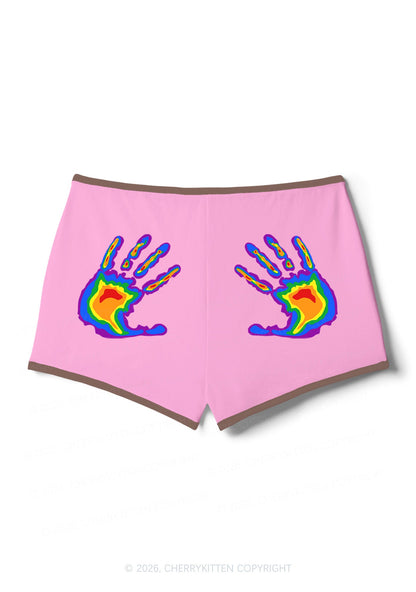Pride Thermal Hands Y2K Booty Shorts Cherrykitten