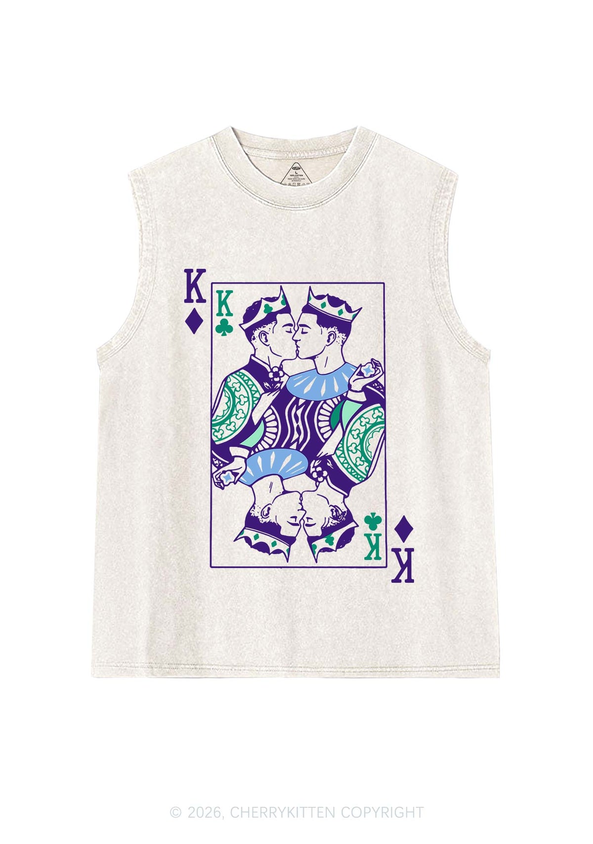 Gay King Pride Y2K Washed Muscle Tank Cherrykitten