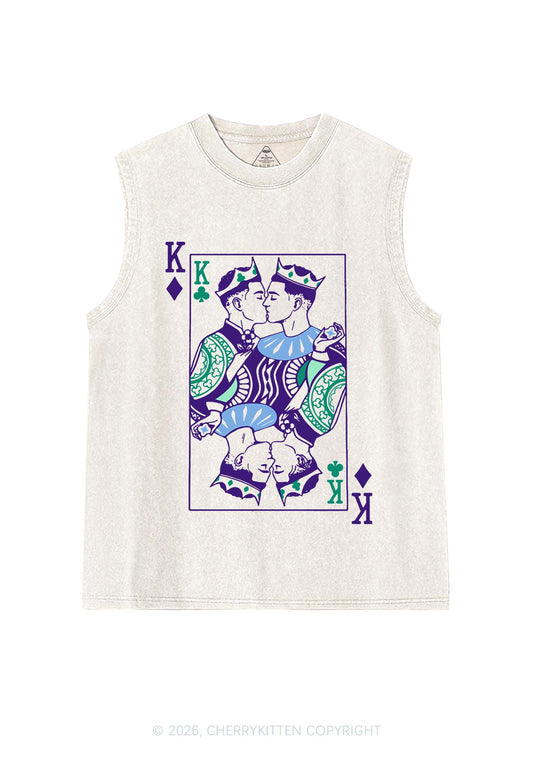 Gay King Pride Y2K Washed Muscle Tank Cherrykitten
