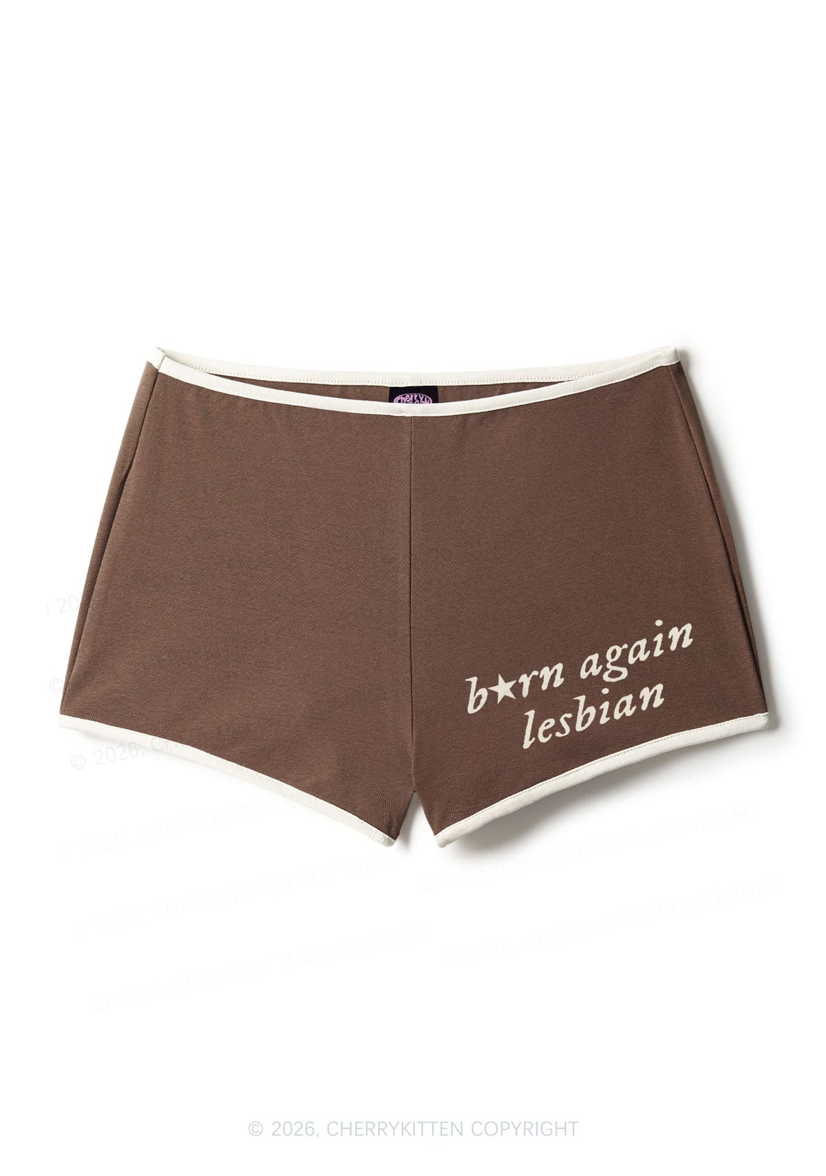 Born Again Lesbian Pride Y2K Booty Shorts Cherrykitten