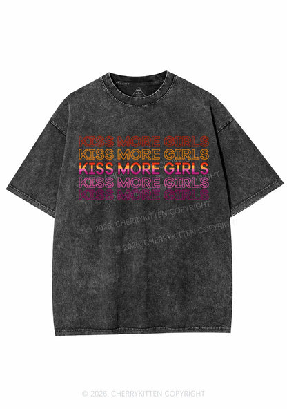 Kiss More Girls Pride Y2K Shirts Washed Tee Cherrykitten
