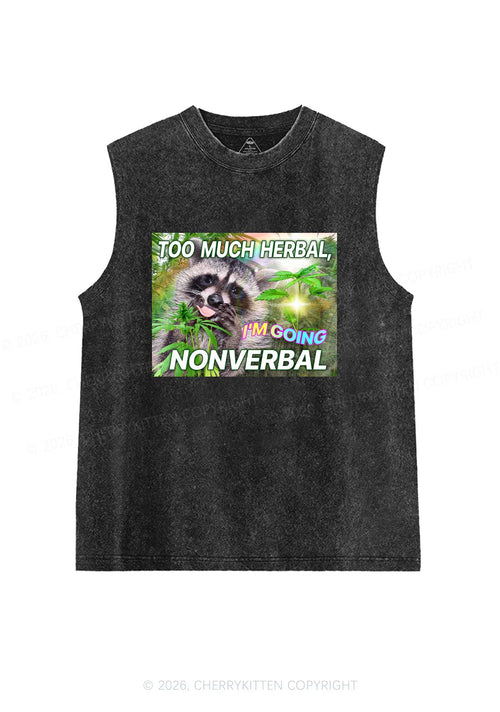 Im Going Nonverbal Y2K Washed Muscle Tank Cherrykitten