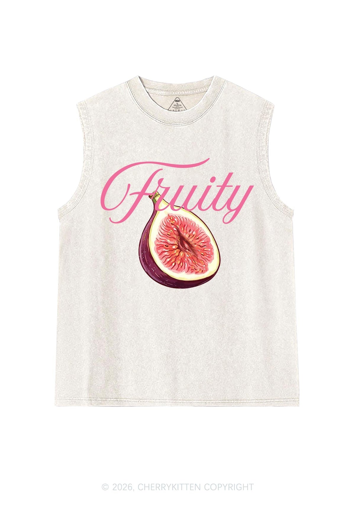 Fruity Fig Pride Y2K Washed Muscle Tank Cherrykitten