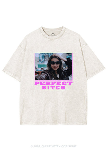 Custom Perfect Bxxch Y2K Shirts Washed Tee Cherrykitten