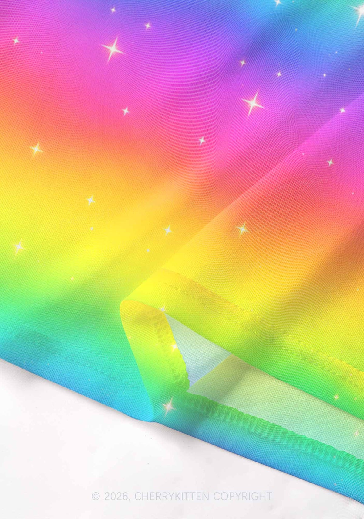 Rainbow Faggot Pride Y2K Mesh Crop Top Cherrykitten
