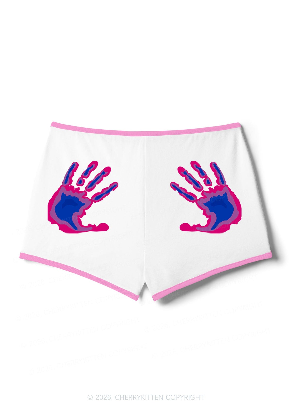 Bisexual Thermal Hands Pride Y2K Booty Shorts Cherrykitten
