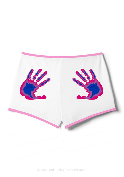 Bisexual Thermal Hands Pride Y2K Booty Shorts Cherrykitten