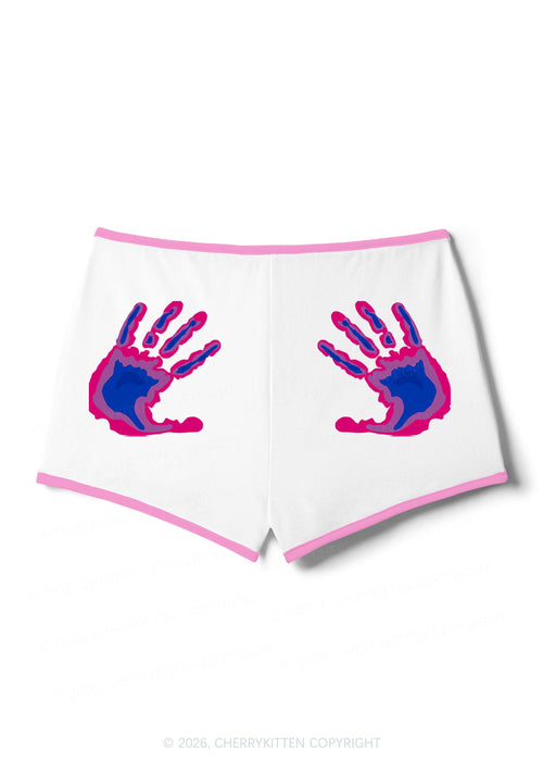 Bisexual Thermal Hands Pride Y2K Booty Shorts Cherrykitten