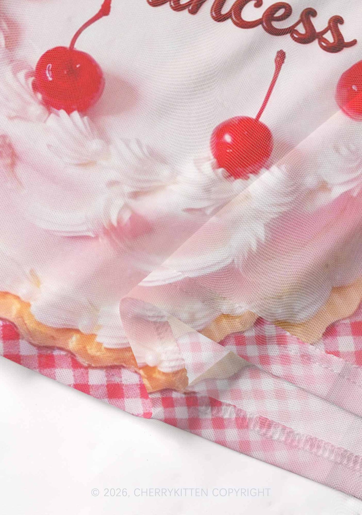 Blush Lesbian Princess Cake Pride Y2K Mesh Crop Top Cherrykitten