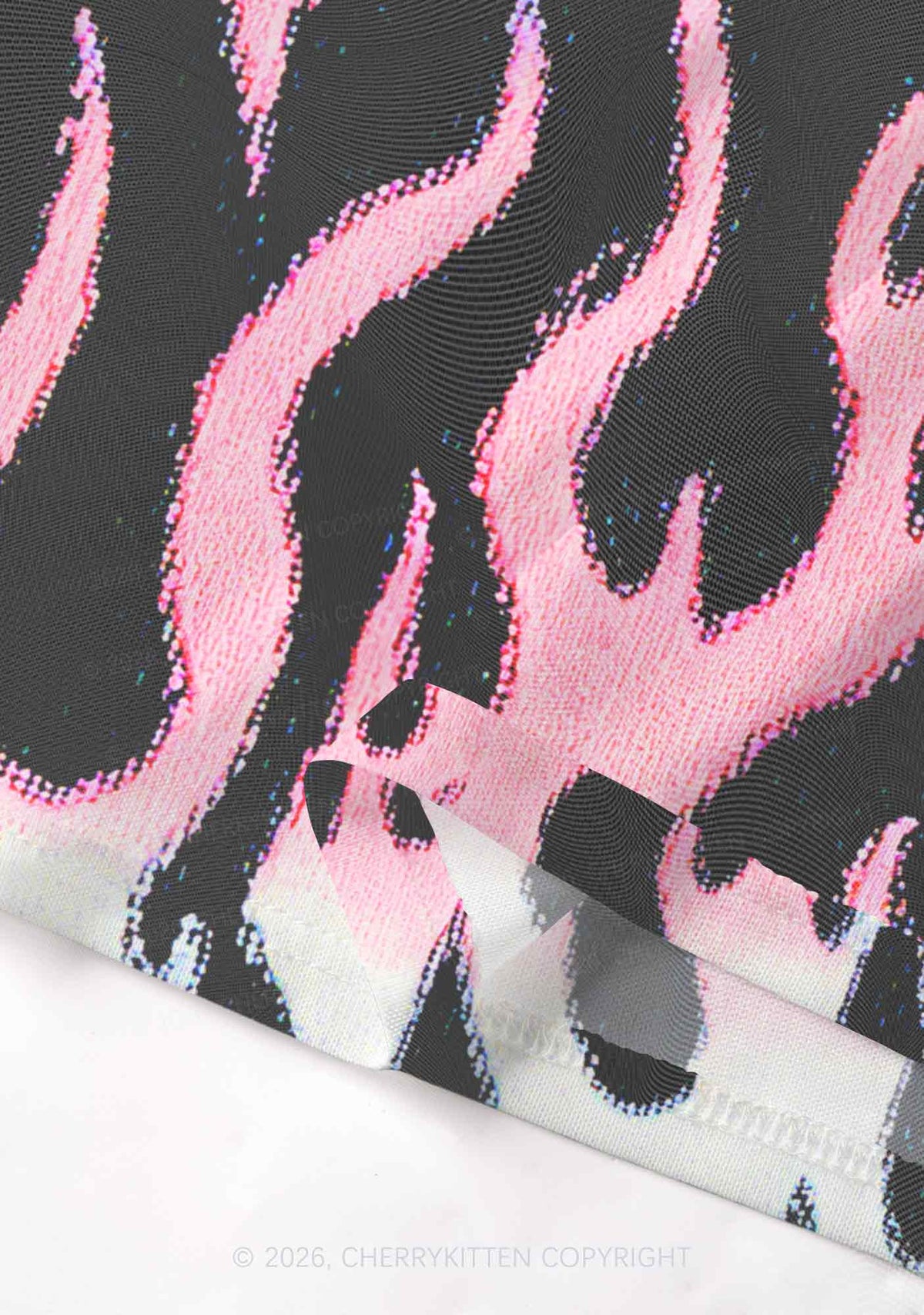 Trans Flame Pride Y2K Mesh Crop Top Cherrykitten