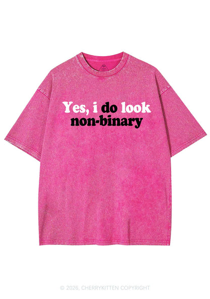 I Do Look Nonbinary Pride Y2K Shirts Washed Tee Cherrykitten