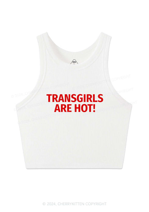 Transgirls Are Hot Y2K Crop Tank Top Cherrykitten