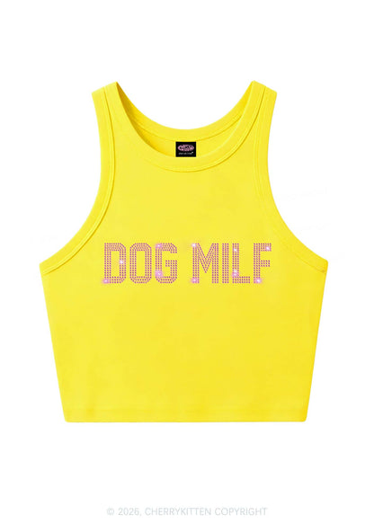 Rhinestone Dog Mxxf Y2K Crop Tank Top Cherrykitten