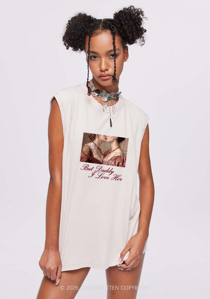But Daddy I Love Her Lesbian Pride Y2K Washed Muscle Tank Cherrykitten