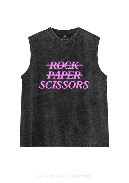Rock Paper Scissors Pride Y2K Washed Muscle Tank Cherrykitten