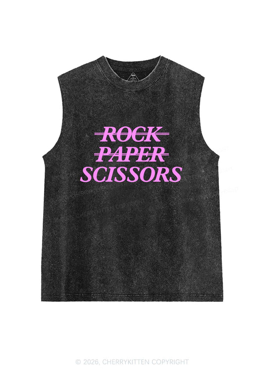 Rock Paper Scissors Pride Y2K Washed Muscle Tank Cherrykitten