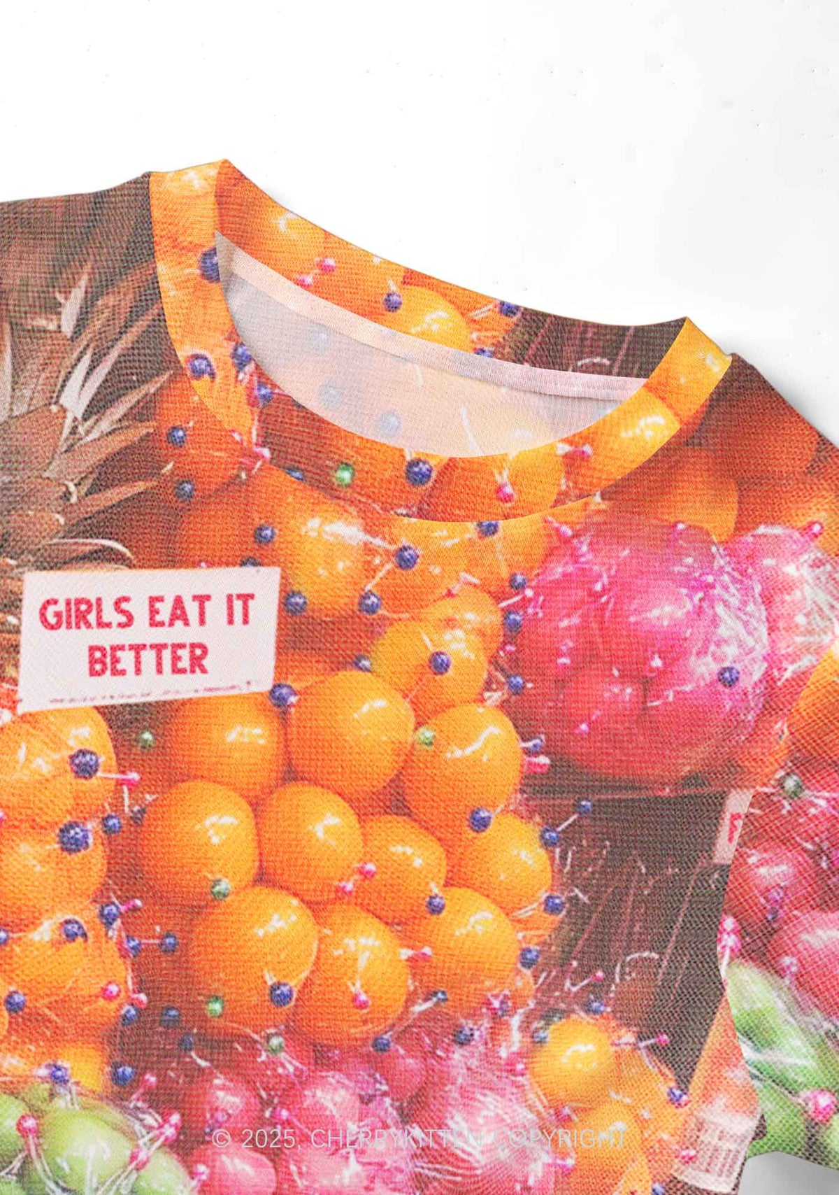 Bisexual Fruit Pride Y2K Mesh Crop Top Cherrykitten