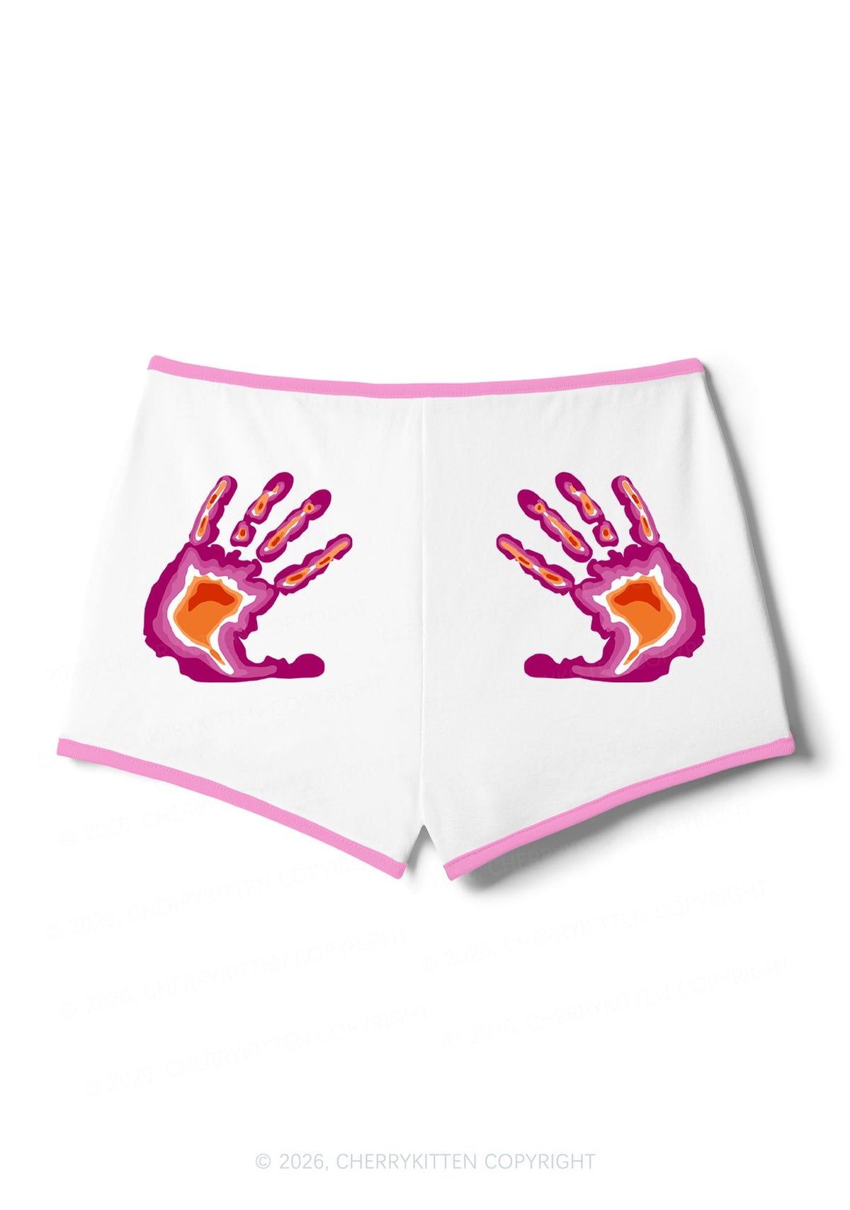 Lesbian Thermal Hands Pride Y2K Booty Shorts Cherrykitten