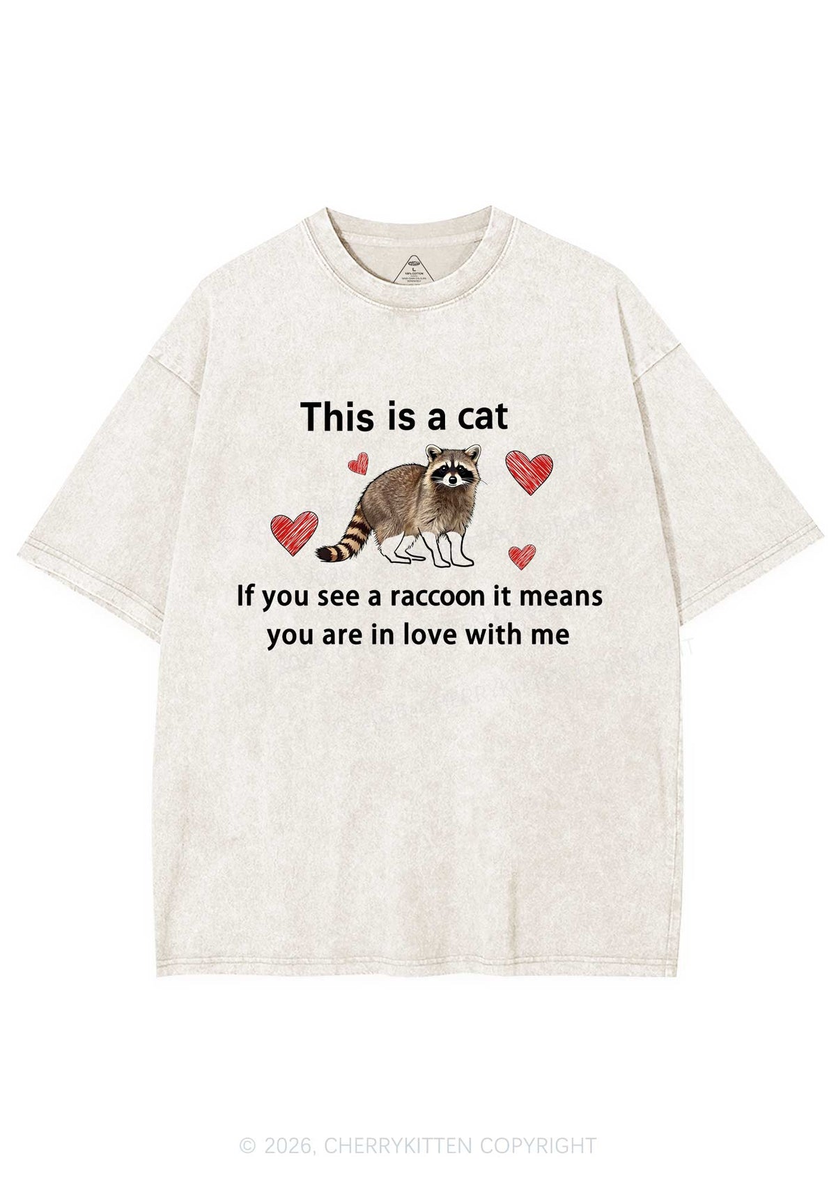 If You See A Raccoon Y2K Shirts Washed Tee Cherrykitten