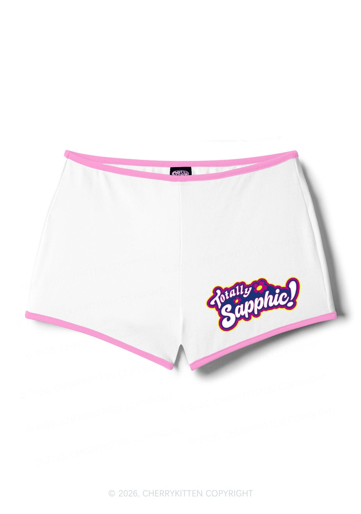 Totally Sapphic Pride Y2K Booty Shorts Cherrykitten