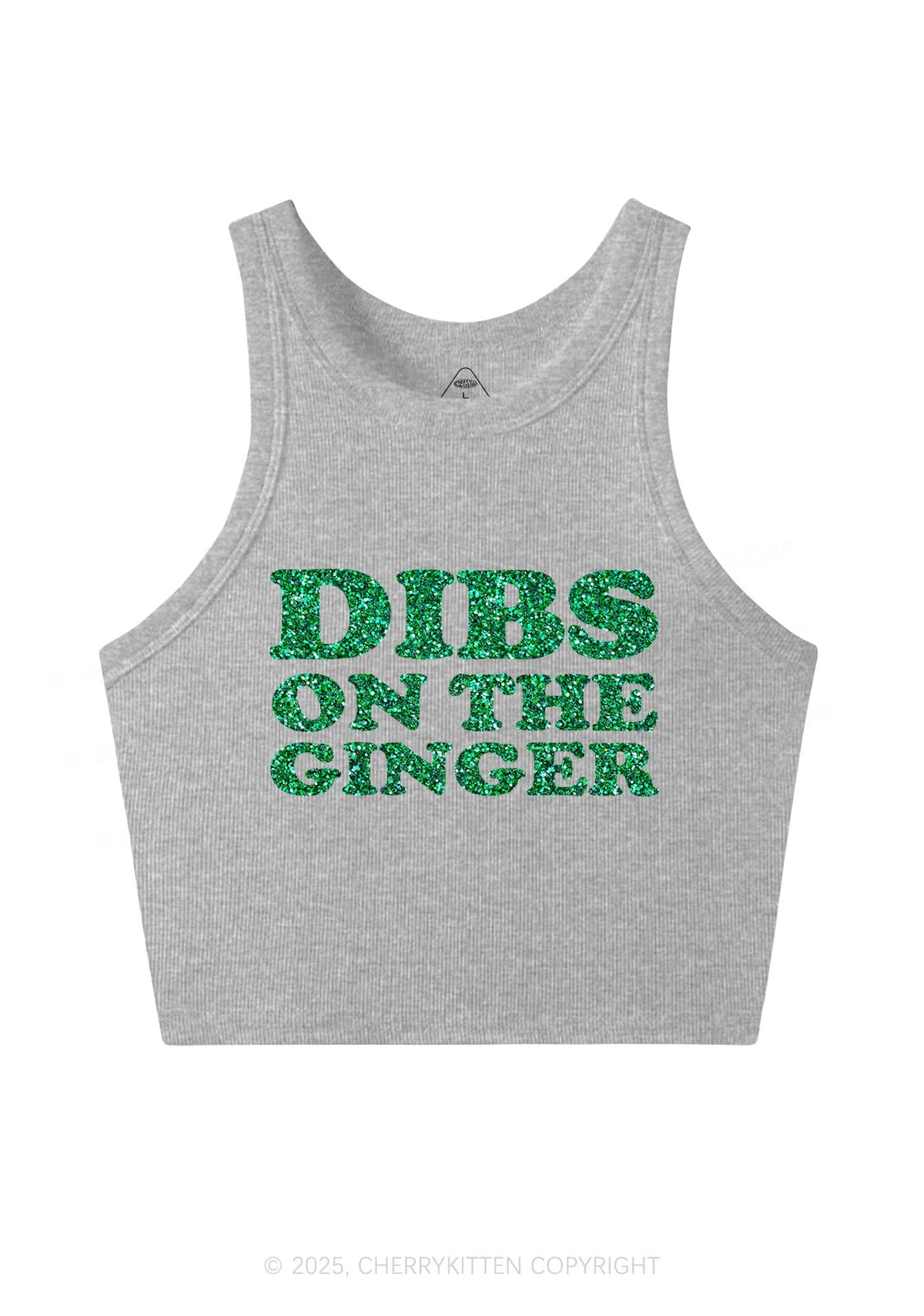 Glitter Dibs On The Ginger St Patricks Y2K Crop Tank Top Cherrykitten