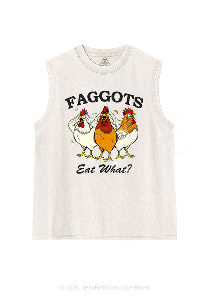 Faggots Eat What Pride Y2K Washed Muscle Tank Cherrykitten
