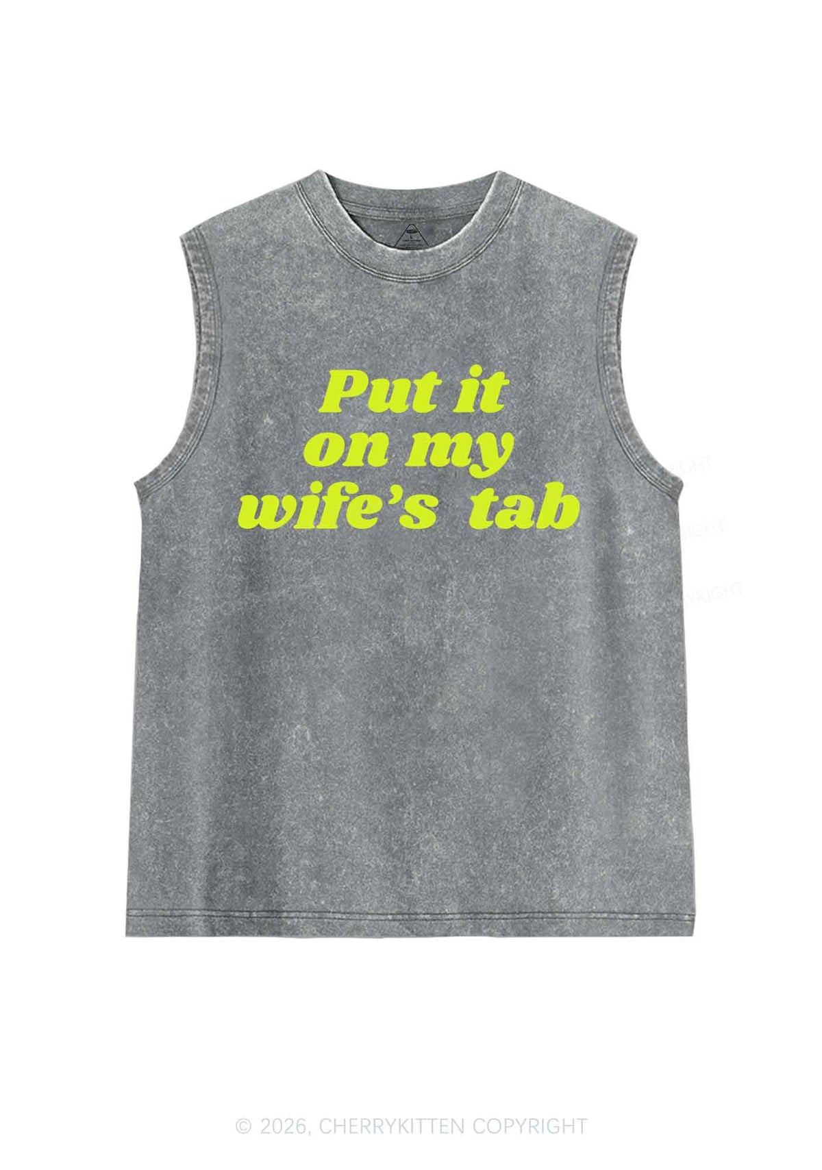 Put It On My Wifes Tab Pride Y2K Washed Muscle Tank Cherrykitten