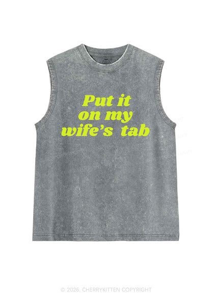 Put It On My Wifes Tab Pride Y2K Washed Muscle Tank Cherrykitten