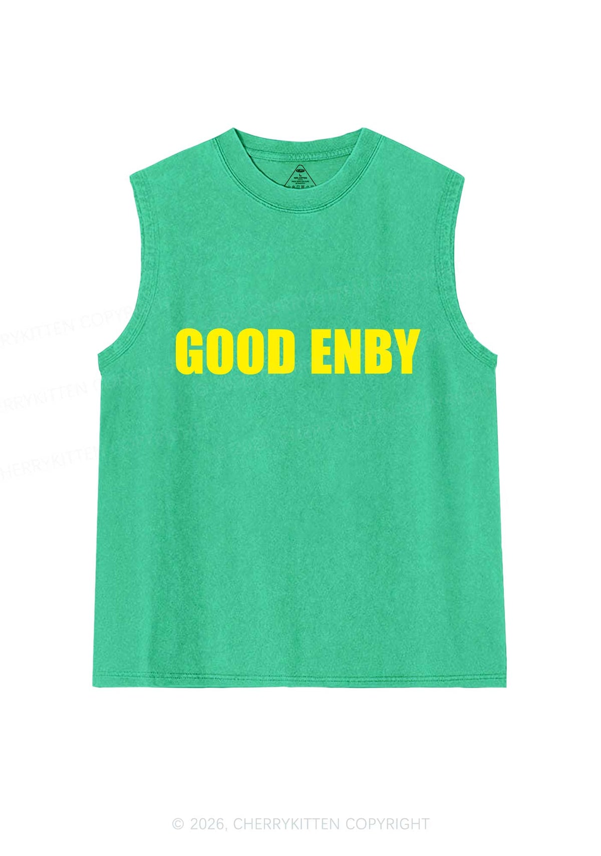 Good Enby Pride Y2K Washed Muscle Tank Cherrykitten
